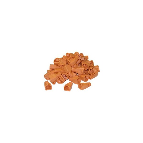 Cable Wholesale RJ45 Strain Relief Boots, Orange, 50 Pieces Per Bag SR-8P8C-OR - main